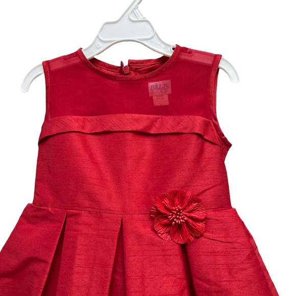 New Luli & Me Girls Red Sleeveless Pleated Full Dress - Picture 4 of 10